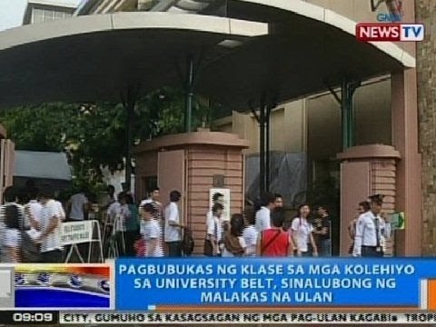 NTG: Pagbubukas ng klase sa mga kolehiyo sa U-Belt, sinalubong ng malakas na ulan