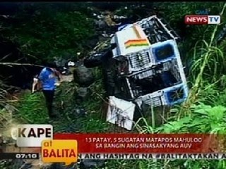 KB: 13 patay, 5 sugatan matapos mahulog sa bangin sa Benguet ang isang AUV
