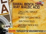 KB: Pagbebenta ng 15 food product mula Taiwan na nagpositibo sa maleic acid, ipinagbawal ng FDA