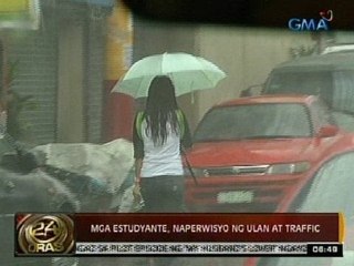 24 Oras: Mga estudyante, naperwisyo ng ulan at traffic