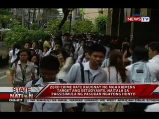 SONA: Zero crime rate kaugnay ng mga krimeng target ang estudyante, naitala