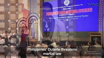 Philippines' Duterte threatens martial law