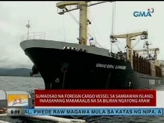 UB: Sumadsad na foreign vessel sa Sambawan Island, inaasahang makakaalis ngayong araw
