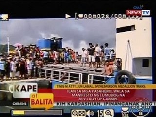 KB: Ilan sa mga pasahero, wala sa manifesto ng lumubog na RORO sa Masbate