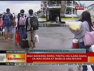 BT: Mga barkong RORO, pinipili ng ilan dahil sa mas mura at mabilis ang biyahe