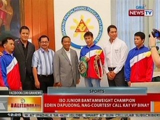 BT: IBO Junior Bantamweight Champion Edrin Dapudong, nag-courtesy call kay VP Binay