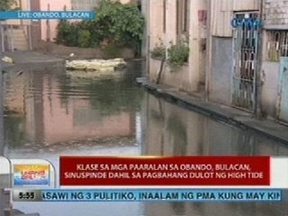 UB: Klase sa mga paaralan sa Obando, Bulacan, sinuspinde dahil sa pagbahang dulot ng high tide