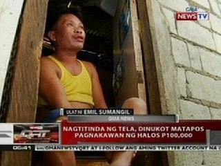 QRT: Nagtitinda ng tela, dinukot matapos pagnakawan ng halos P100,000