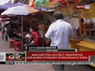 QRT: Mga food stall sa U-Belt, ininspeksyon; ilan sa mga ito malapit sa basurahan at kanal