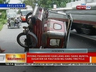 BT: Pitong pasahero kabilang ang isang buntis, sugatan sa pagtaob ng tricycle