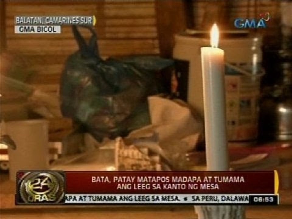 24 Oras: Bata, patay matapos madapa at tumama ang leeg sa kanto ng mesa