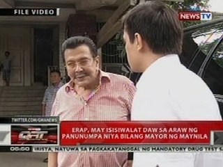 QRT: Erap, may isisiwalat sa araw ng panunumpa niya bilang mayor ng Maynila