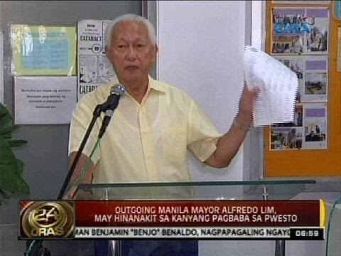 24 Oras: Outgoing Manila Mayor Alfredo Lim, may hinanakit sa kanyang pagbaba sa pwesto