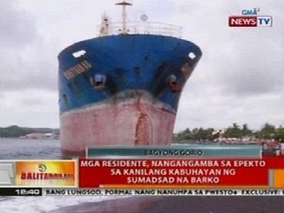 BT: Mga residente, nangangamba sa epekto sa kanilang kabuhayan ng sumadsad na barko sa Albay