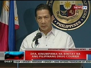 NTL: Breaking- DFA, kinumpirma na binitay na ang Pilipinang drug courier