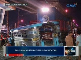 Saksi:  Pito sugatan sa salpukan ng tren ng PNR at jeepney sa Pandacan, Maynila