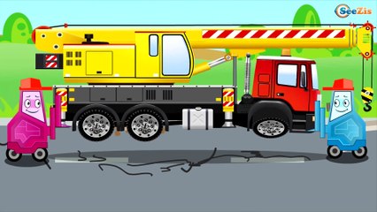 The Red Truck at the Construction Site - World of Cars for chidren - Cars & Trucks for Kids