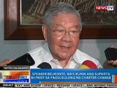 NTG: Speaker Belmonte, nais kunin ang suporta ni PNoy sa pagsusulong ng Charter Change
