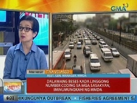 UB: 2 beses kada linggong number coding sa mga sasakyan, iminumungkahi ng MMDA