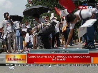 BT: Ilang raliyista, sumugod sa tanggapan ng MWSS
