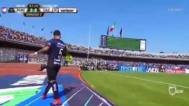 Nicolás Castillo Goal HD - UNAM Pumas vs Cruz Azul 1-0 [HD]