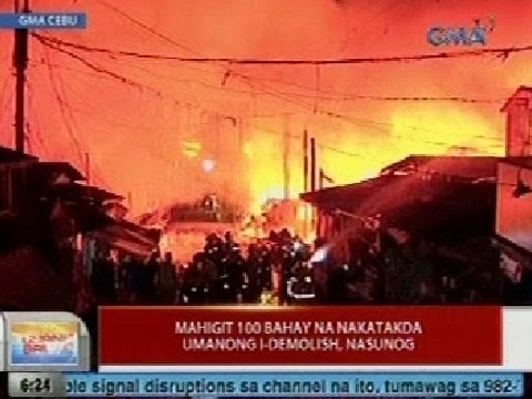 UB: Mahigit 100 bahay na nakatakdang i-demolish sa Cebu City, nasunog