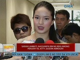 Download Video: Sarah Lahbati, nagsampa ng reklamong grave coercion vs. GMA Films Pres. Atty. Gozon-Abrogar