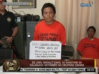 24Oras: De Lima, nagalit dahil sa nangyari sa 2 miyembro ng grupong Ozamis