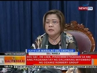 Tải video: BT: Sec. De Lima, pinaiimbestigahan sa NBI ang pagkamatay ng 2 miyembro ng Ozamiz robbery group