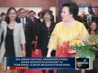 Sen. Miriam Santiago sa mga kapwa-senador na dawit sa pork barrel scam: magbakasyon muna kayo