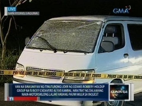 Lider at miyembro umano ng Ozamis robbery group, patay nang tambangan ang kanilang van sa Laguna