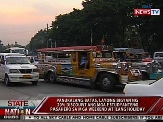 SONA: Panukalang batas, layong bigyan ng discount ang mga estudyante sa weekend at ilang holiday