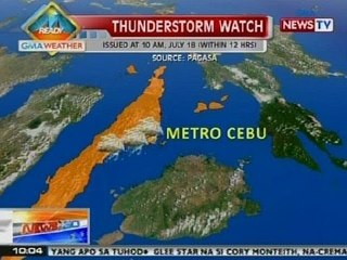NTG: Thunderstorm watch, itinaas ng PAGASA sa Metro Cebu ngayong araw