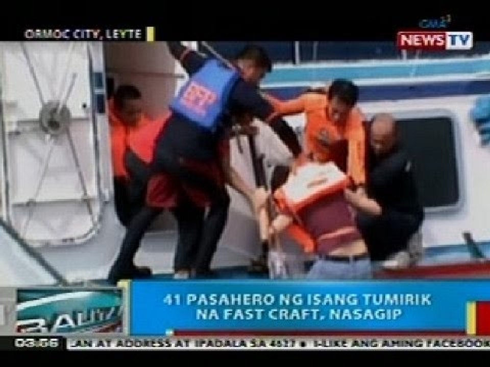 BP: 41 pasahero ng isang tumirik na fast craft sa Leyte, nasagip
