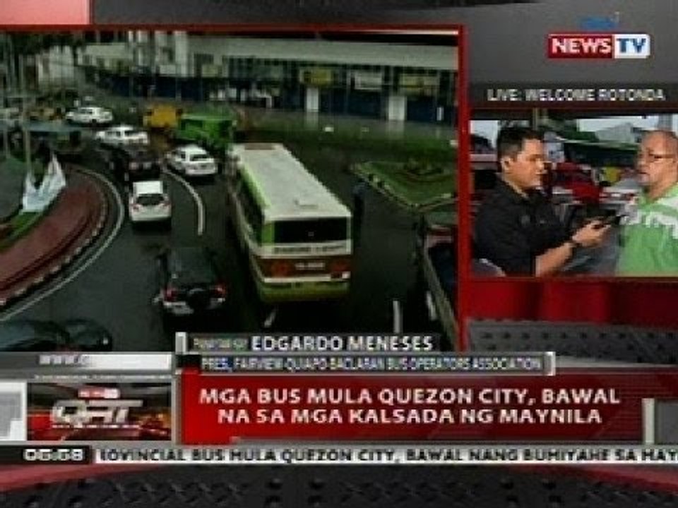QRT: Panayam kay Edgardo Meneses tungkol sa mga bus na bawal dumaan sa Maynila