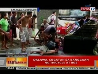BT: 2, sugatan sa banggaan ng tricycle at bus sa Sorsogon