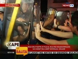KB: Mga militante at pulis, muling nagkairingan sa harap ng Camp Karingal kagabi