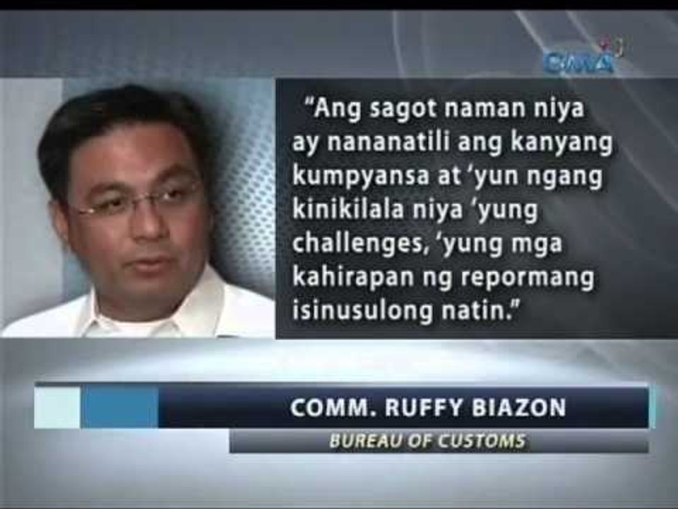 Saksi: Pagbibitiw ni Ruffy Biazon bilang Customs commissioner, 'di tinanggap ng Pangulo