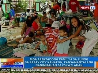 NTG: Mga nasunugan sa Pasay kahapon, pansamantalang naninirahan sa eskwelahan