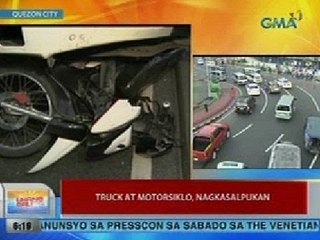 UB: Truck at motorsiklo, nakasalpukan sa Maynila