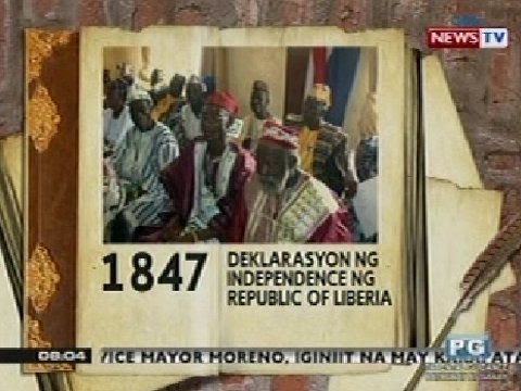 KB: Panghimagas: 1847: Deklarasyon ng independence ng Republic of Liberia