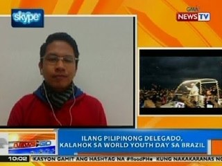 NTG: Ilang Pilipinong delegado, kalahok sa World Youth Day sa Brazil