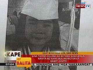 KB: 6 na taong gulang na batang nawawala, nakita ng isang bus inspector sa Kawit, Cavite