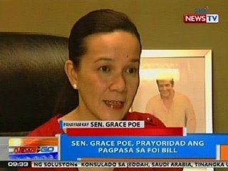 NTG: Sen. Grace Poe, prayoridad ang pagpasa ng FOI Bill