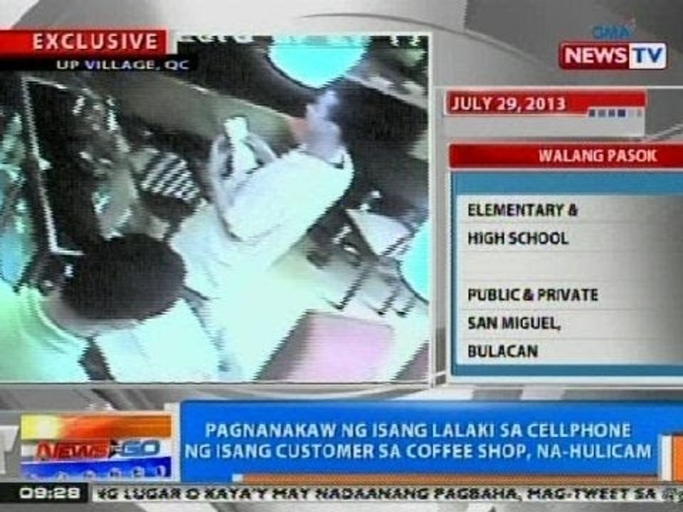 NTG: Exclusive: Pagnanakaw ng isang lalaki ng cellphone sa QC, na-hulicam