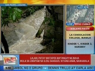 UB: Lalaki, patay matapos matangay ng baha mula sa umapaw na ilog sa Laguna