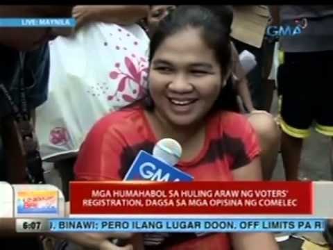 UB: Mga humahabol sa huling araw ng voters' registration, dagsa sa mga opisina ng Comelec
