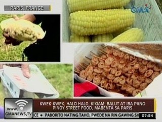 24Oras: Kwek-kwek, halo halo, kikiam, balut at iba pang pinoy street food, mabenta sa Paris, France
