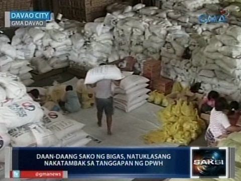 Saksi: Daan-daang sako ng bigas, natuklasang nakatambak sa tanggapan ng DPWH sa Davao City
