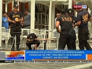 NTG: Impormasyon sa mga suspek sa pagpapasabog hawak na ng PNP